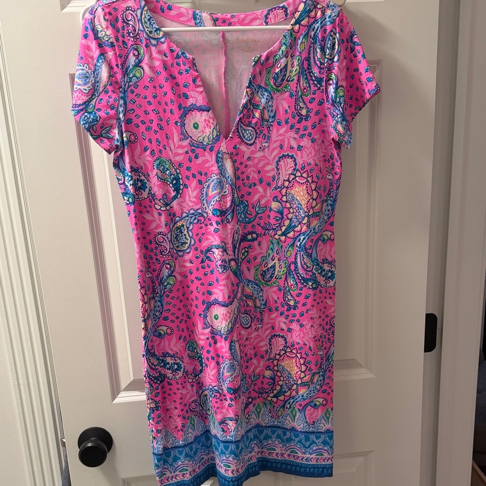 Lilly Pulitzer Pink and Blue Paisley Dress